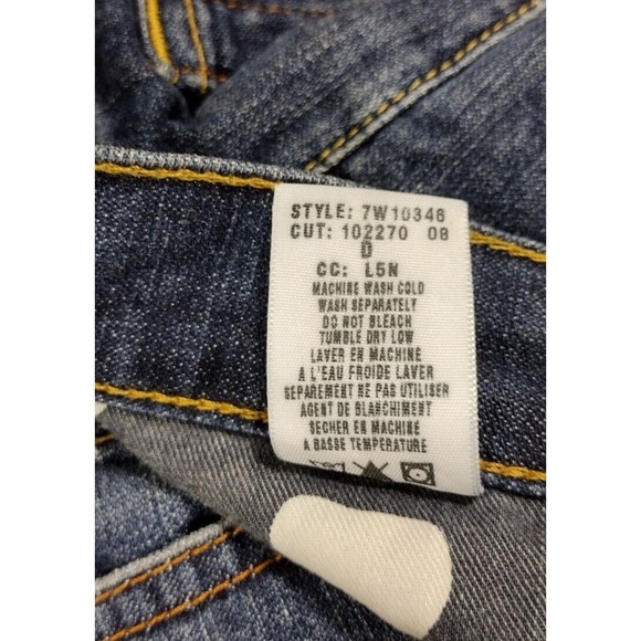 Lucky Brand Dungaree Sundown Women's Size 8 Denim Blue Jeans Wide Leg Mid Rise - Picture 6 of 9